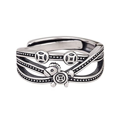 Bague en Argent Sterling massif réhaussée d'une pièce arachide design ajustable