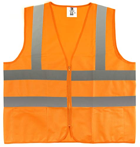 TR Industrial TR88053-5PK ANSI Compliant Safety Vests with Pockets and Zipper (Pack of 5), XX-Large, Orange #1