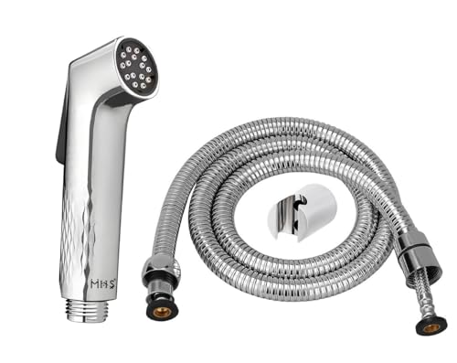 Image of MHS High Pressure Jet Spray for Toilet | Health Faucet Set with Hand Shower Gun & 1M SS Hose Pipe | Bathroom Toilet Jet Spray for Hygiene Cleaning | Toilet Gun for Western Toilet (No Block Abs)
