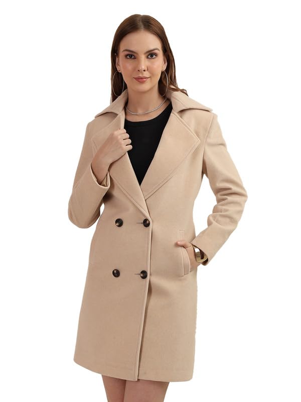 Image of PLAGG Women's Notched Lapel Long Overcoat