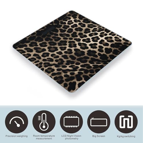 Báscula de Baño Digital Estampado Leopardo Negro 400 lb miniatura 3