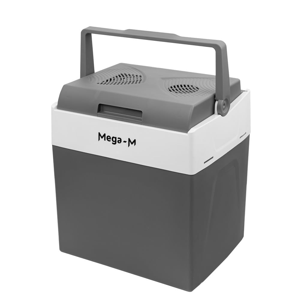 Mega-M Lodówka turystyczna 28L – chłodzenie i grzanie, cicha praca, energooszczędna, zasilanie 12V/230V, tryb ECO