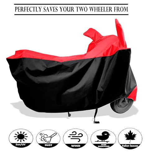 Image of Two Wheeler - Bike - Bike Cover for New 2025 Honda CB 125 Hornet Bike Body Cover with Water Resistant - Dust Proof Fabric Red Stripe