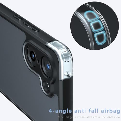 Image of Matte PC + TPU Back Cover Case for OnePlus Nord CE5 5G, Airbag Corner Protection, Anti-Fingerprint, Micro Arc Edge, Never Turns Yellow, Camera Lens Guard, over Case for OnePlus Nord CE 5 Black