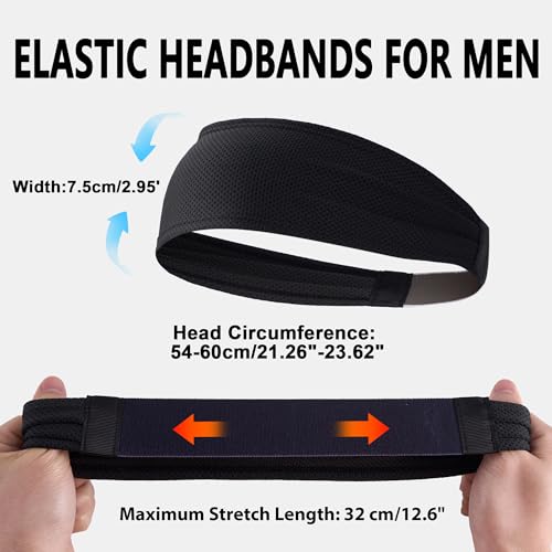 Image of Cooling Headbands for Men 4 Pack, Moisture Wicking Sweat Bands for Gym