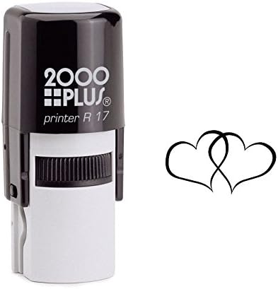 StampExpression - Interlocking Hearts Self Inking Rubber Stamp - Black Ink (A-6421)