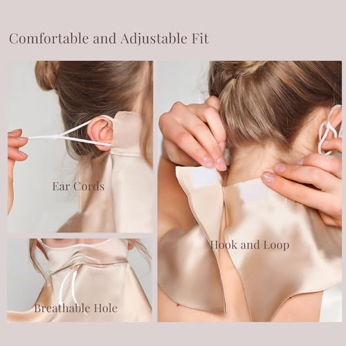 100% 19 Momme Mulberry Silk Sun Protection Mask - UPF 50+ Hybrid Face Mask and Neck Gaiter for Women4