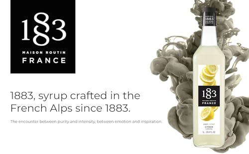 Image of 1883 Lemon Syrup for Drinks, Made in France, 1 Liter Glass Bottle