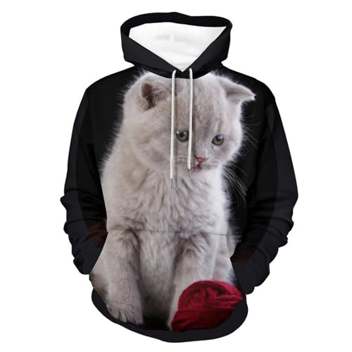 Sweat à capuche chaton mignon UMENG pour des soirées cocooning confortables en taille S