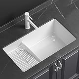 【Lavabo Profond】Sa profondeur modérée permet de contenir une grande quantité d'eau, facilitant le lavage de grands objets tels que casseroles, poêles et vêtements, tout en évitant les éclaboussures et en assurant une propreté optimale. Le lavabo est équipé d'une bonde escamotable pour une évacuation rapide et sans obstruction