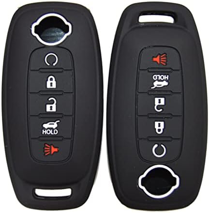2-Pack Silicone Key Fob Cover Case For Nissan Altima, Sentra, Rogue (5-Button Remote)