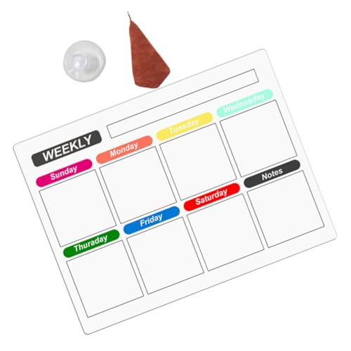 NUOBESTY 1set Magnetic Dry Erase Planner Board Weekly Schedule Message Board for Refrigerator Accessories for Home Office and Classroom Use