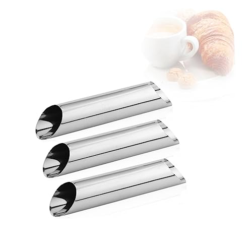 OFFSCH 3pcs Stainless Steel Cannoli Molds Cylindrical Pastry Tubes for Baking Reusable Non Design for Croissants and Desserts Easy to and Maintain