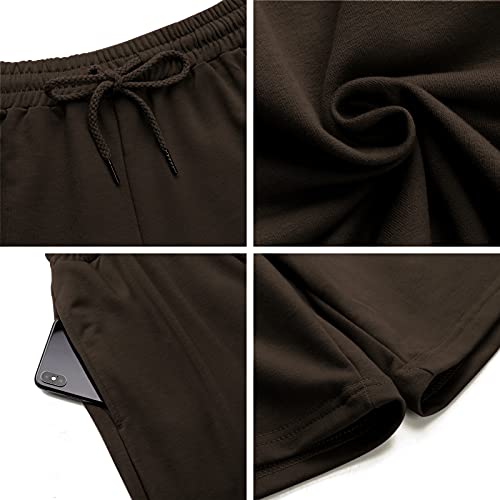 Image of Quenteen Women's Casual Summer Sweat Shorts Athletic Gym Shorts Loose Hiking Running Jogger Shorts with Pockets