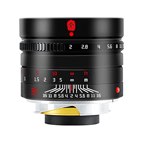 7 artisans 35mm F2.0 Full Frame Classic Human Focus Lens Compatible for Leica M-Mount Cameras Like Leica M-M Leica M240 Leica M3 Leica M6 Leica M7 Leica M8 Leica M9 Leica M9p Leica M10 New Version