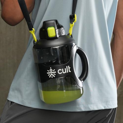 Image of CULT 2 Litre Gym Water Jug & Gallon Bottle 2.2L | Large Water Bottle with Handle for Men & Women | Leakproof BPA-Free Sports Gallon Jug for Fitness & Workout (Black)