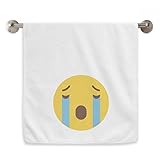 tamaño: 13 x 29 pulgadas OFFbb Cry Amarillo Lindo Toalla onlinechat.Thanks Emoji Circlet Blanca Toallas Suaves paño de 13x29 Pulgadas
