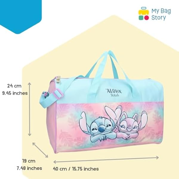 mybagstory — Спортивная сумка для девочек — Stitch — Детям — Школа — Детский сад — Размер 40 см — Регулируемый ремень — Идея для подарка