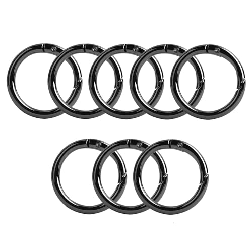 Peuirre Runde Karabiner, 8 Stück, Schwarz, 62mm, Für Schlüsselanhänger, Tasche, Geldbörse, Diy Handwerk