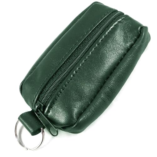 Charmoni - Portefeuille Homme - Porte Monnaie - Multi Poches - Double Zips - en Cuir véritable - pour Homme (1, Vert)