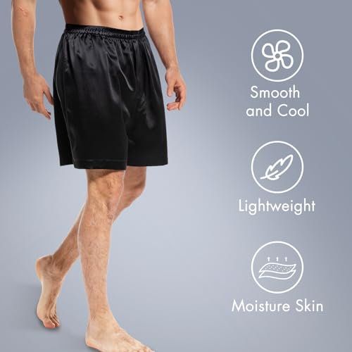 COLD POSH Men's Silk Boxers Luxury Mulberry Silk Underwear, Smooth Loungewear Shorts4