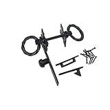 Nuvo Iron Antique Look Colonial Ring Latch Designed for Wood Gates, Doors - Black
