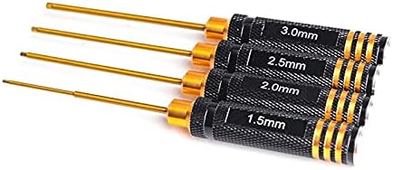 4 pcs hex Screw Driver Set Titanium Plating Hardened RC Tools 1.5 2.0 2.5 3.0mm Screwdriver for Rc Helicopter Rc Toys (1 Set)