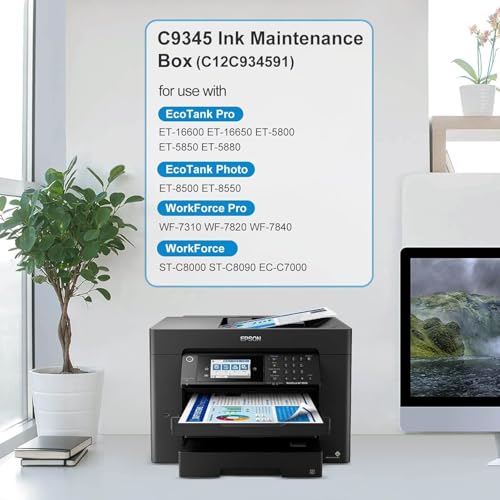 Image of Maintenance Box C9345 Compatible for Epson L15150, L15160 Ecotank Pro Et-5800 Et-5880 Et-5850 Et-16600 Et-16650, Workforce St-c8000, L15150, L15160 Printer (C9345 Maintenance Box with Chip)