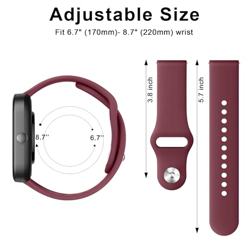 Image of Tobfit 22mm Watch Band Strap with Rust Free Button Compatible with Noise ColorFit Ultra /Ultra 2, Vision, Caliber, Pro 3 (Watch Not Included), Soft Smartwatch Straps for Men & Women