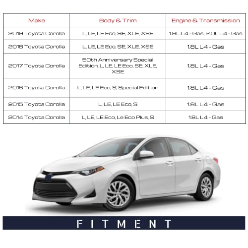 Spieg To1320295 Driver Side Mirror Replacement For Toyota Corolla 2014 - 2019 Power Heated Manual Folding Turn Signal Light Ptm White 7 Pin Left ( Lh ) #TOP7