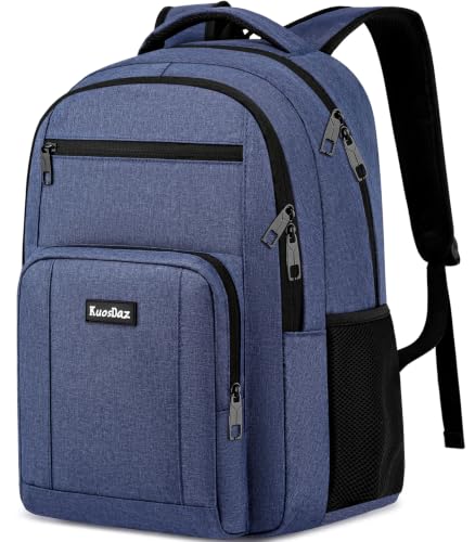 Image of Backpack for Men, School Backpacks for Teen Boys, Large Bookbag | Water Resistant College Laptop Backpack Fit 15.6 Inch Laptop, Blue
