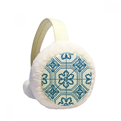 Orejeras de invierno Talavera azul con felpa y piel de imitación plegable al aire libre
