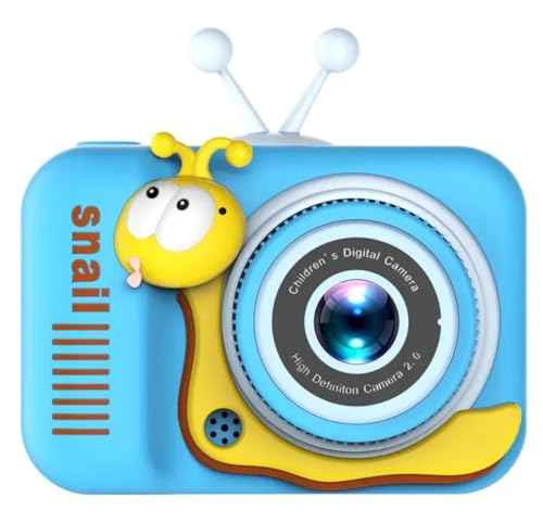câmera digital infantil caracol dupla selfie com cartão de memória 32gb (Azul)