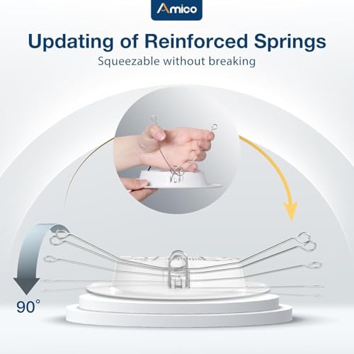 Amico 5/6 inch 5CCT LED Recessed Lighting 20 Pack, 1050LM Ultra-Thin Flat LED Can Lights, Dimmable, IC Rated, 12W Eqv 110W, 2700K/3000K/4000K/5000K/6000K Selectable, Retrofit Installation- ETL & FCC