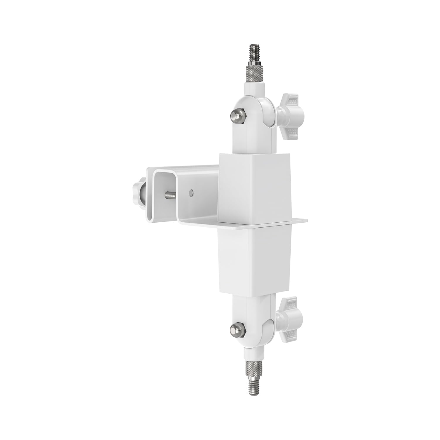 Holicfun2-in-1 Gutter Mount for Outdoor Camera and Solar Panel - No-Drill Mounting Bracket, 360° Adjustable, Compatible with Ring, Arlo, Eufy, Wyze, Tapo Security Cameras & Solar Panels - White
