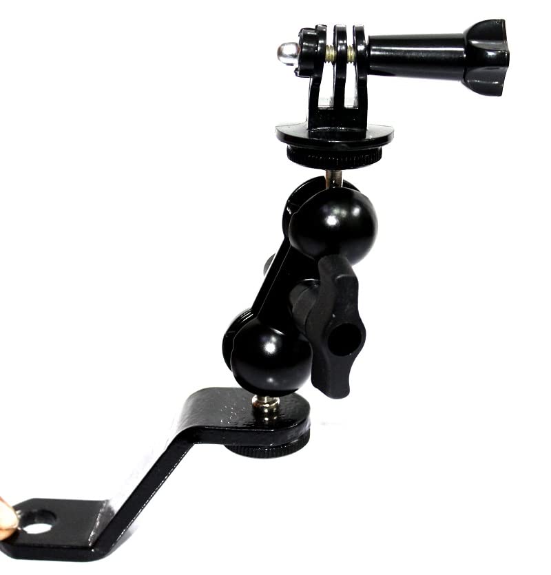 SHOPEE 360° Motorcycle Bike Bicycle Rearview Mirror Mount Metal Multi-Function Double Ballhead Bracket Holder Compatible with GoPro Hero 10/9/8/7/6/5 Black Action and More-image-8