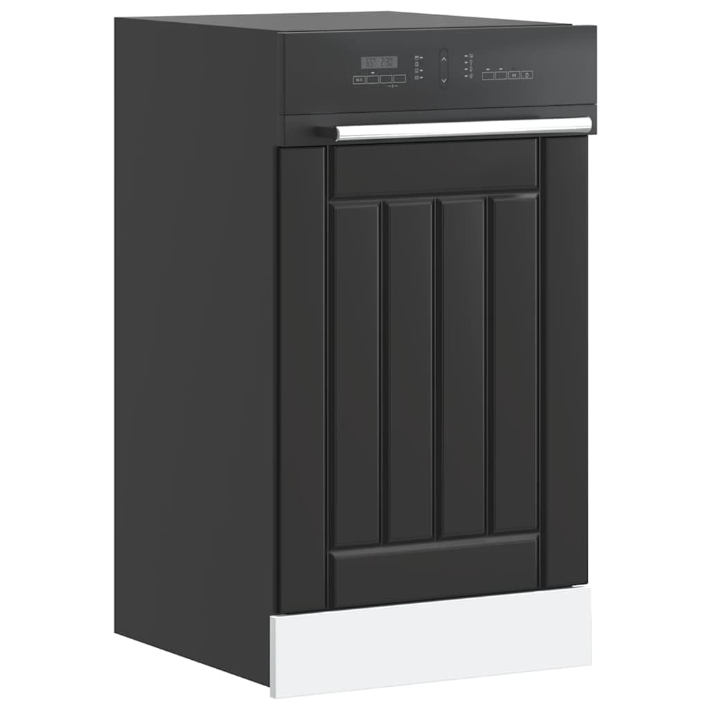 Panneau de lave-vaisselle noir Lucca 45x57 cm en bois pour porte d'armoire