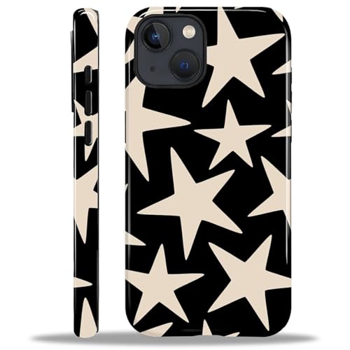 ilikediy for iPhone 15 Plus Case,HL2 Cute Cool Star Black Hybrid 2 Layer Hard Shell Silicone Protective Pattern Design Case