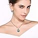EVEVIC Austrian Crystals Round Disc Pendant Necklaces for Women Fashion 14K Gold Plated Hypoallergenic Dainty Jewelry (Blue Green Crystals/Silver-tone)