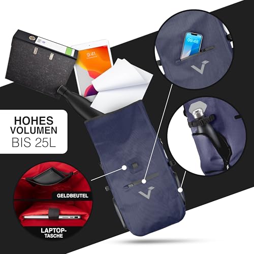 Valkental® - 3in1 Fahrradtasche Pro - Das Original - Hochwertiges Nylon - 23L Volumen - Geeignet...