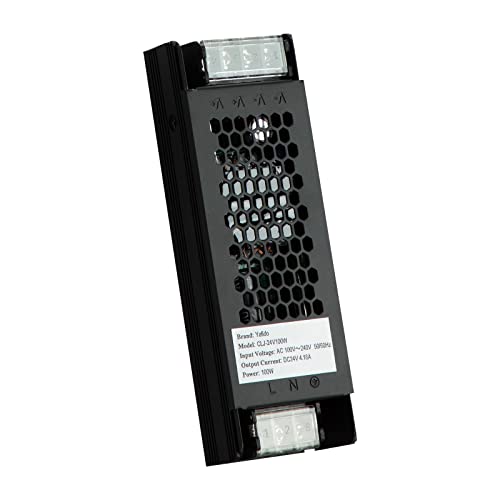 Yafido Transformateur 24V Adapteur Alimentation LED 100W 4.16A Convertisseur Non dimmable Transfo LED de Commutation AC 220V à DC 24V CE RoHS Cover
