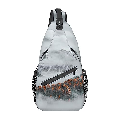 Sac à dos à bandoulière noir Mountain Top Clouds format décontracté taille unique