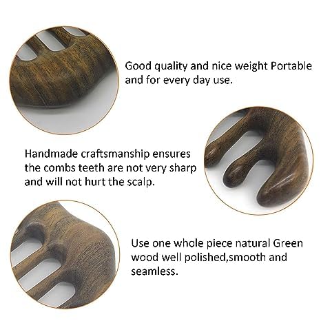 Miniatura 5 de MIUPOO Gua Sha Peine, masajeador manual de cabeza, masajeador de cuero cabelludo para crecimiento del cabello, rascador de cabeza, productos para el