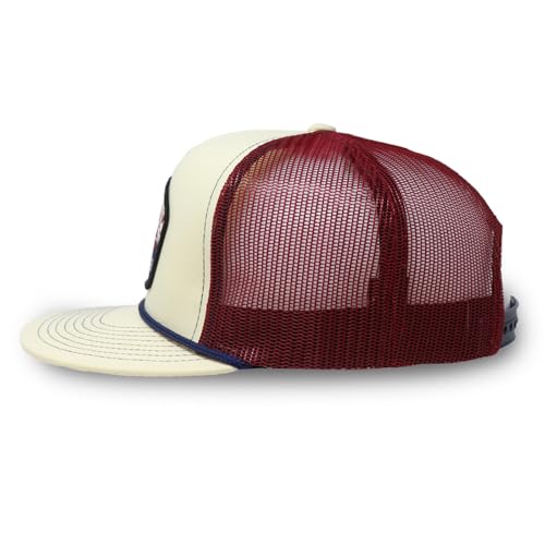Image of Red Dirt Hat Company Southwest Adjustable Snapback Hat (Over Yonder - Stone /Burgundy)