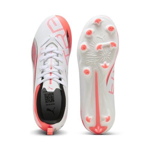 Suela de las botas de fútbol PUMA Ultra 5 Play FG/AG Jr mostrando los tacos y el diseño de tracción