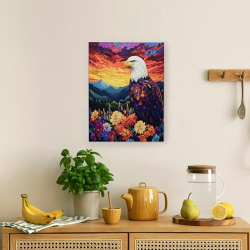 Lienzo floral de águila de 40x50 cm para dar vida y elegancia a tu sala de estar 2