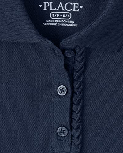 The Children's Place girls Short Sleeve Ruffle Pique Polo Shirt, Tidal 2 Pack, X-Small US2