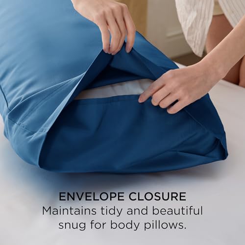 Bedsure Body Pillow Cover - Teal Long Cooling Pillow Cases, 100% Rayon Derived from Bamboo, Cool Body Pillowcase with Envelope Closure for Women, Men, 1 Pack, 20x54 Inches