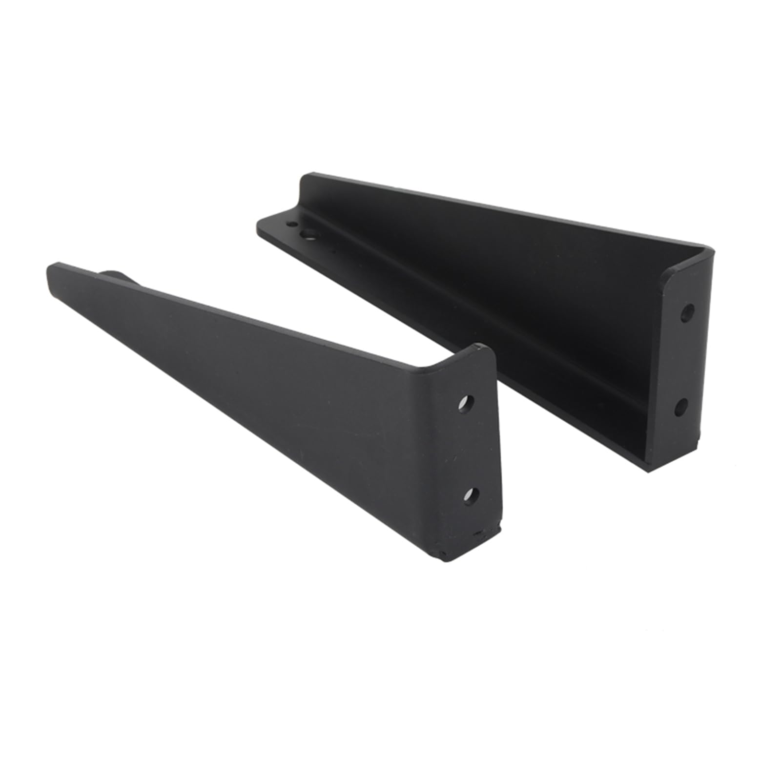 Soportes de pared resistentes en forma de L, soportes flotantes de metal para soportes de TV, escritorios, armarios y encimeras, acabado negro, 320 mm, incluye tornillos para una fácil instalación