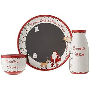Child to Cherish Santa’s Message Plate Set, Santa Cookie Plate, Santa Milk jar, and Reindeer Treat Bowl